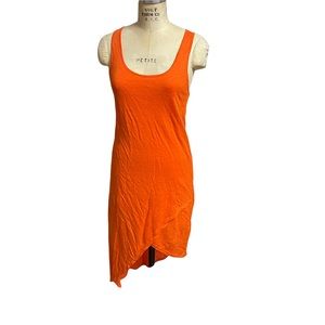 Woodleigh XS orange linen tank dress